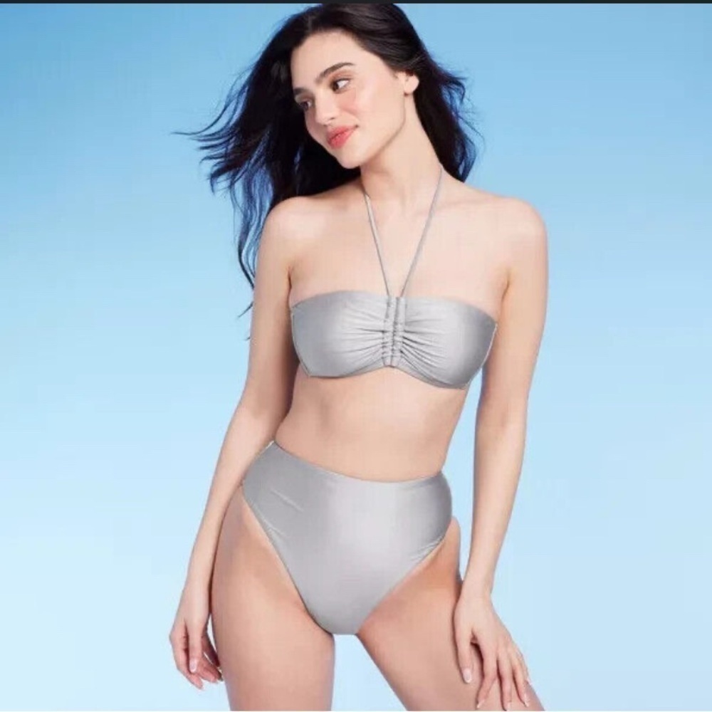 Women's 2 piece High Waist & Shirred Front Halter - Shade & Shore M (8-10)
